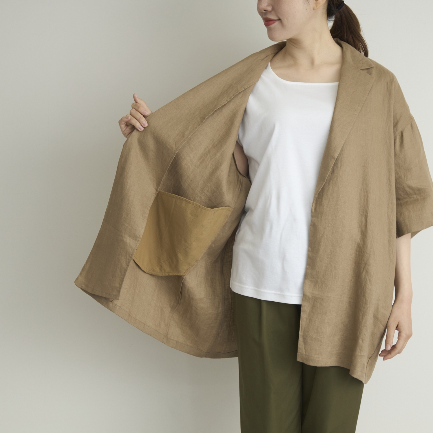 TUTIE./リネンハーフスリーブジャケット